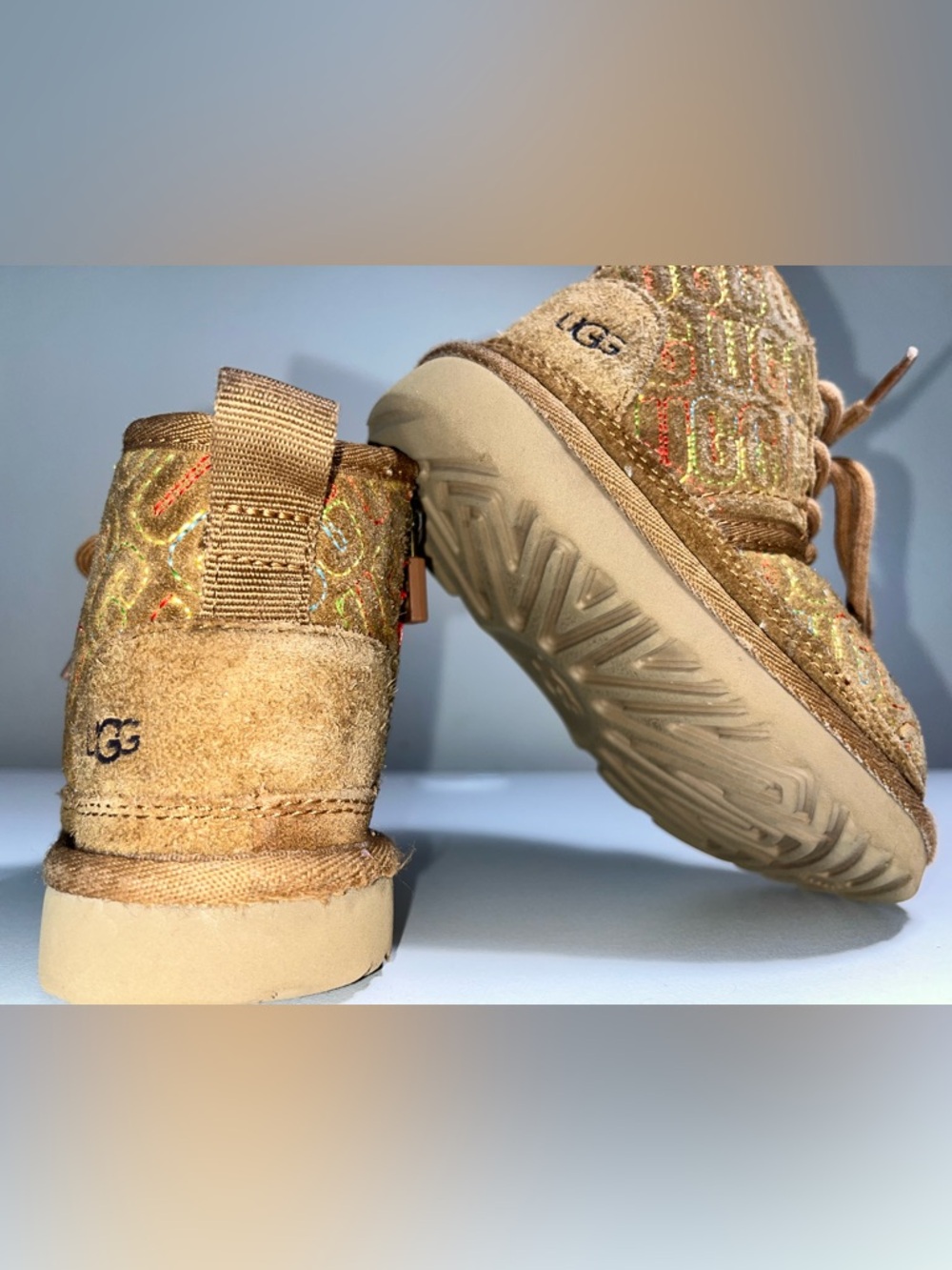 UGG Tan Boot Soles with Tread Pattern